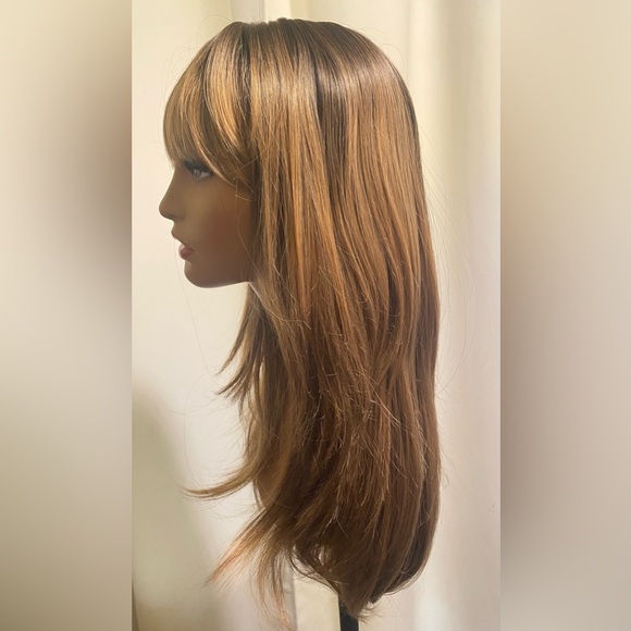 QUEEN OF SPARKLES Chestnut Brown With Copper Highlights Wig - Picture 6 of 7